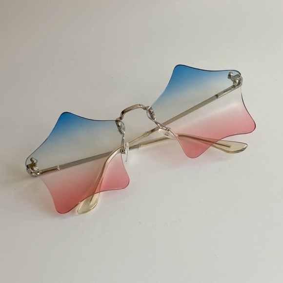 Free People Rockstar Rimless Sunglasses Color: Fire cracker - Picture 8 of 10